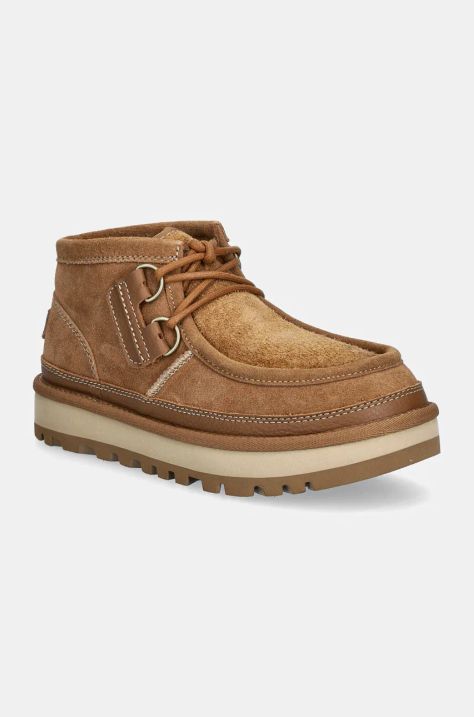 Замшевые кроссовки UGG Hayden Moc мужские цвет коричневый 1158276-CHE