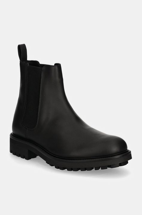 Δερμάτινες μπότες τσέλσι Calvin Klein CHELSEA BOOT RUB χρώμα: μαύρο, HM0HM01610