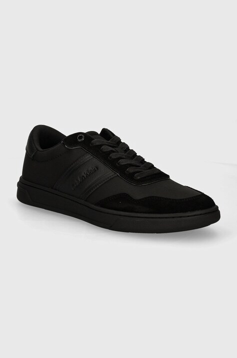 Calvin Klein sneakers LOW TOP LACE UP MIX culoarea negru, HM0HM01548