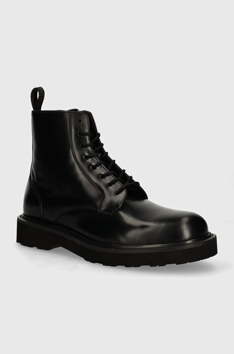 Kenzo ghete de piele Ukio Lace Up Boots barbati, culoarea negru, FE65BT110L52.99