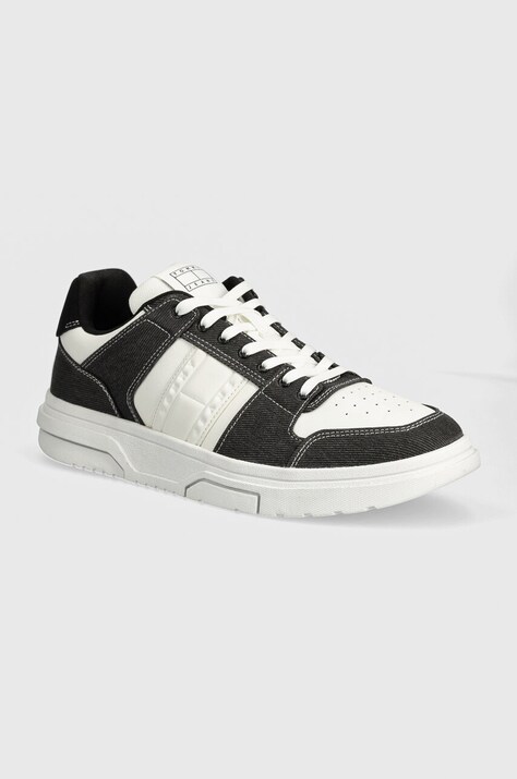 Tommy Jeans sneakers THE BROOKLYN MIX MATERIAL culoarea negru, EM0EM01428