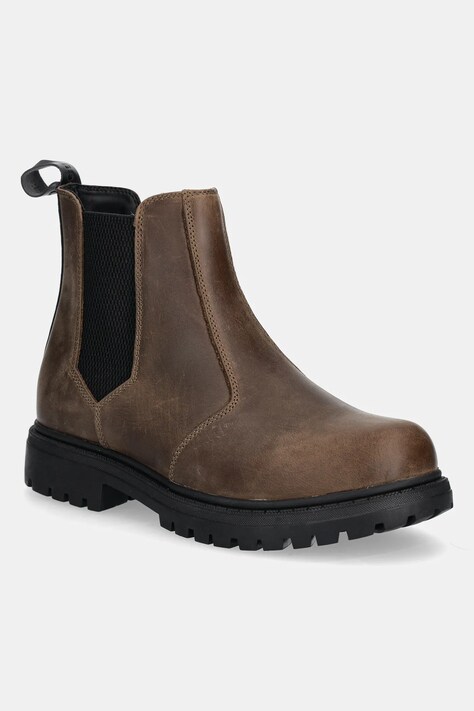 Guess cizme chelsea din nubuc SIDNEY BEATLES culoarea maro, FMFSBE LEA15