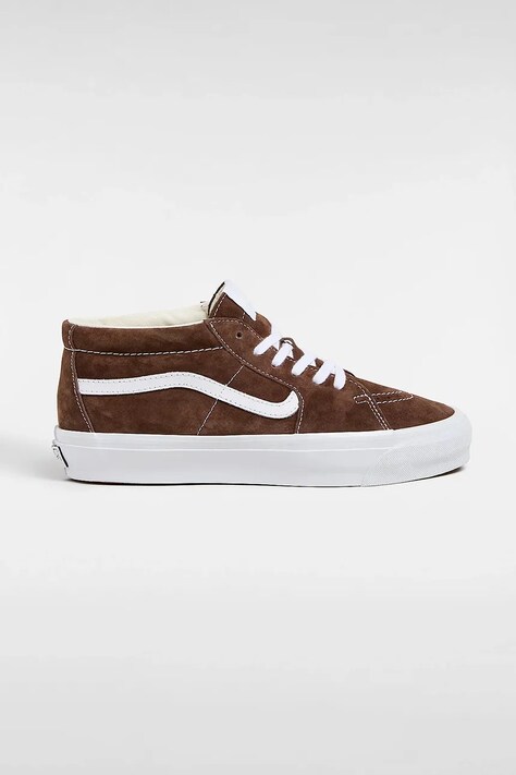 Vans teniși din piele întoarsă Premium Classics LX Sk8-Mid Reissue 83 culoarea maro, VN000CQQDMV1