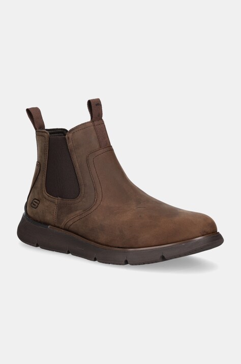 Skechers cizme chelsea din nubuc AUGUSTINO PAULO culoarea maro, 205227