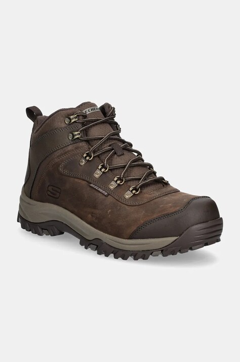 Topánky Skechers Relement Lennox pánske, hnedá farba, jemne zateplené, 205240