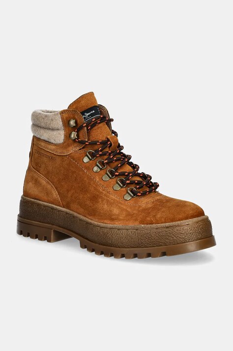 Велурени обувки Pepe Jeans PMS50251 в кафяво LINCOLN HIKING