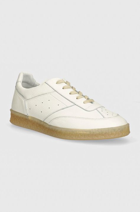 Kožené tenisky MM6 Maison Margiela bílá barva, SH1WS0003.P7016