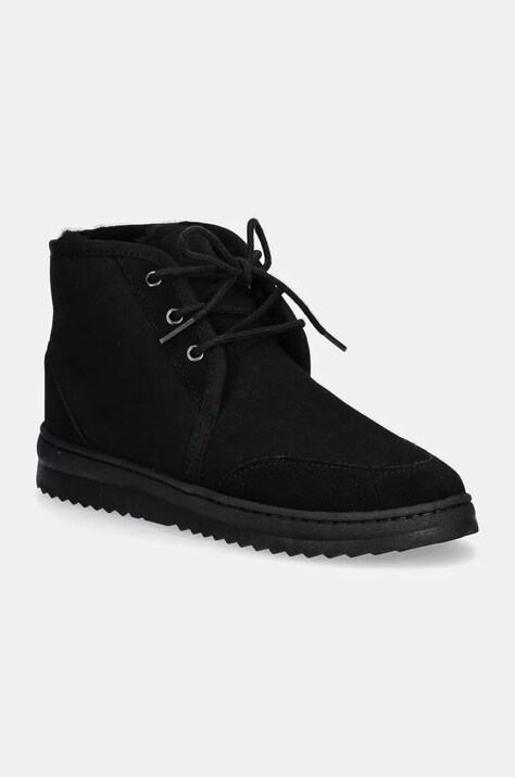 Emu Australia pantofi de piele intoarsa Platinum Cooper barbati, culoarea negru, MP11880.BLAK