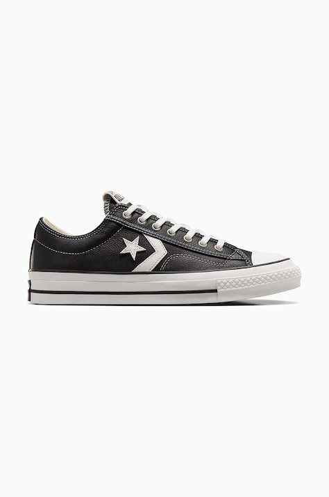 Converse tenisi de piele Star Player 76 barbati, culoarea negru, A06204C