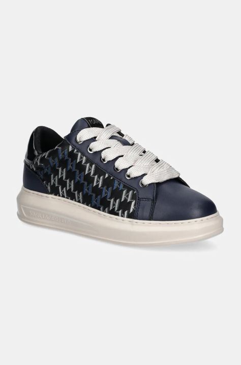 Karl Lagerfeld sneakers in pelle KAPRI MENS colore blu navy KL52544