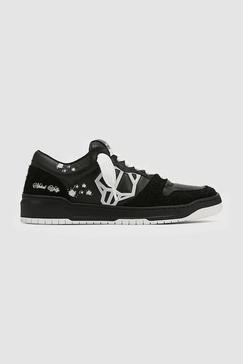 Kožené tenisky Naked Wolfe CM-00 čierna farba, CM-00 Black Lth Hairy Black Suede