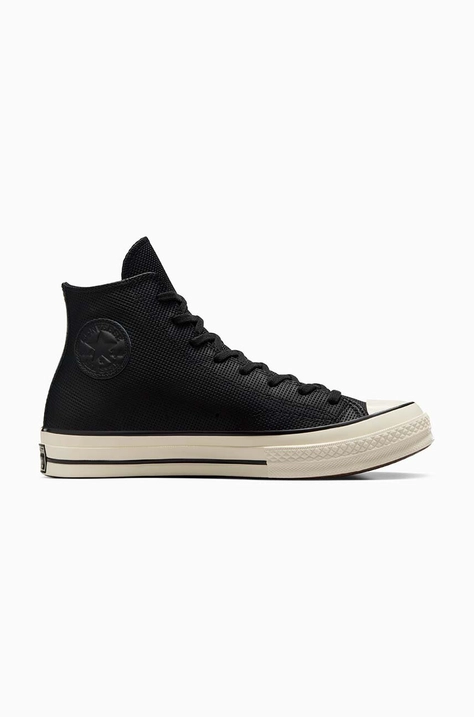 Converse tenisi de piele Chuck 70 Leather barbati, culoarea negru, A08637C