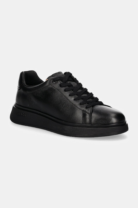 BOSS sneakersy skórzane Bulton kolor czarny 50529543