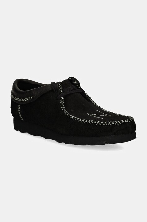 Clarks Originals półbuty zamszowe Wallabee x Neighborhood męskie kolor czarny 26179532