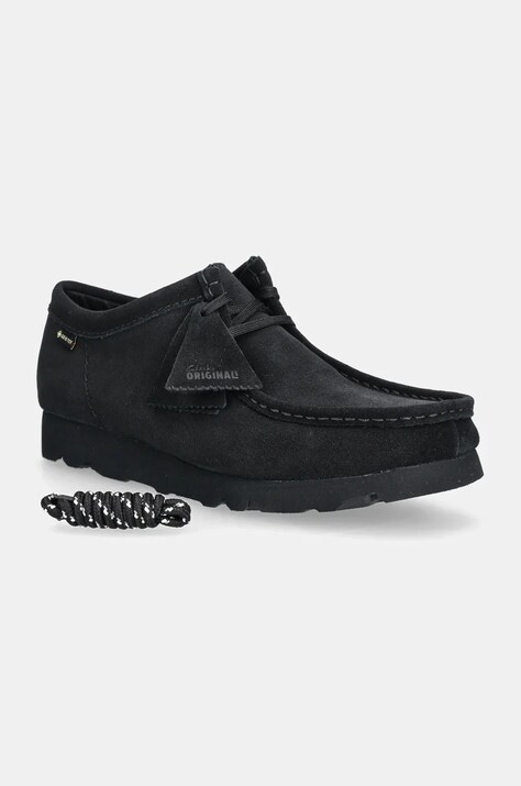Замшеві туфлі Clarks Originals Wallabee Gore-Tex чоловічі колір чорний 26179251
