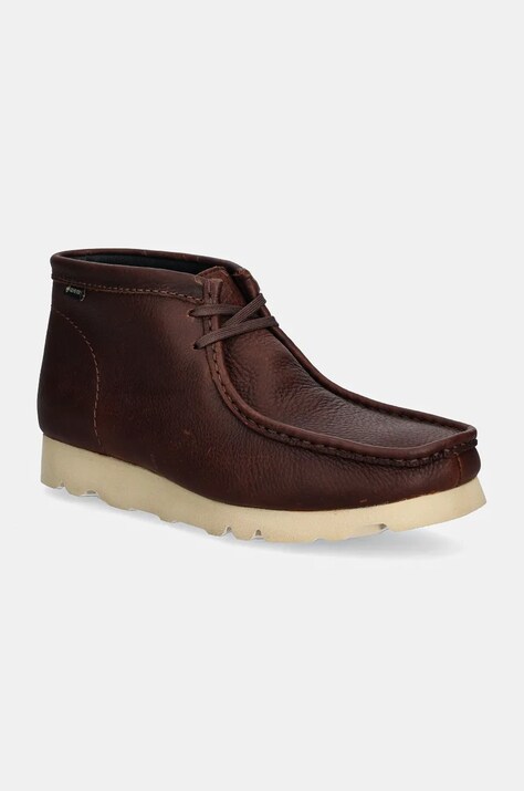 Шкіряні туфлі Clarks Originals Wallabee Boot Gore-Tex чоловічі колір коричневий 26177730