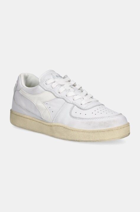 Kožené tenisky Diadora Mi Basket Low Used biela farba, 201.181233.C0657