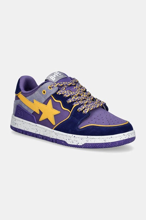 A Bathing Ape sneakers in pelle SK8 STA #4 M2 colore violetto 1K80191313