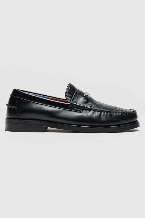 Naked Wolfe bőr mokaszin Roma fekete, férfi, Roma Black Croc