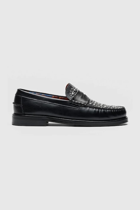Kožené mokasíny Naked Wolfe Riviera pánské, černá barva, Riviera Black Studs