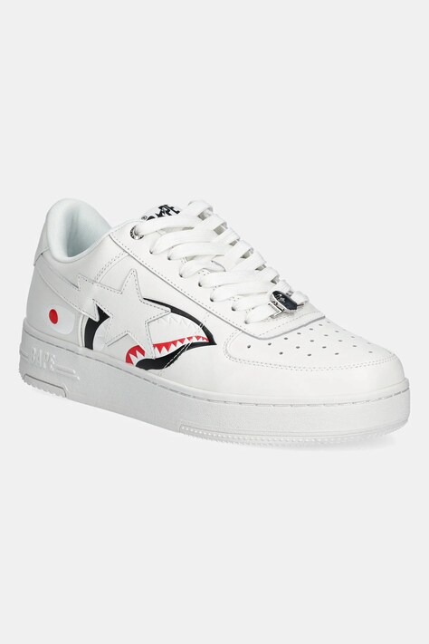 Шкіряні кросівки A Bathing Ape Bape Sta Shark M2 колір білий 1K80191307