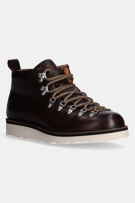 Fracap leather shoes Magnifico Roc Testa men's brown color MAGNIFICO.M120.ROC.TEST