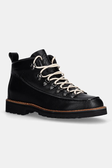 Fracap leather shoes Magnifico men's black color MAGNIFICO.M60.ALLBLK