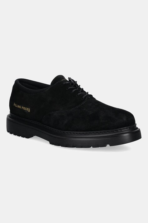 Polobotky Filling Pieces Derby Suede pánské, černá barva, 74922791861