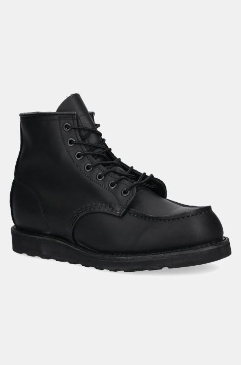 Kožené topánky Red Wing 6-inch Classic Moc pánske, čierna farba, 8074