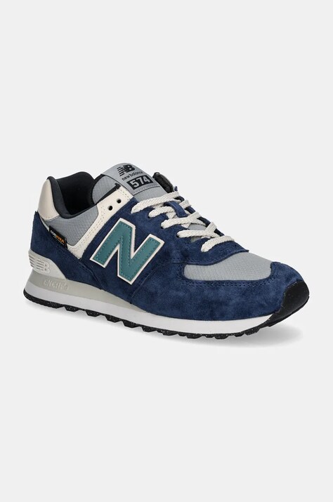 New Balance sneakers din piele întoarsă 574 culoarea albastru marin, U574SOA