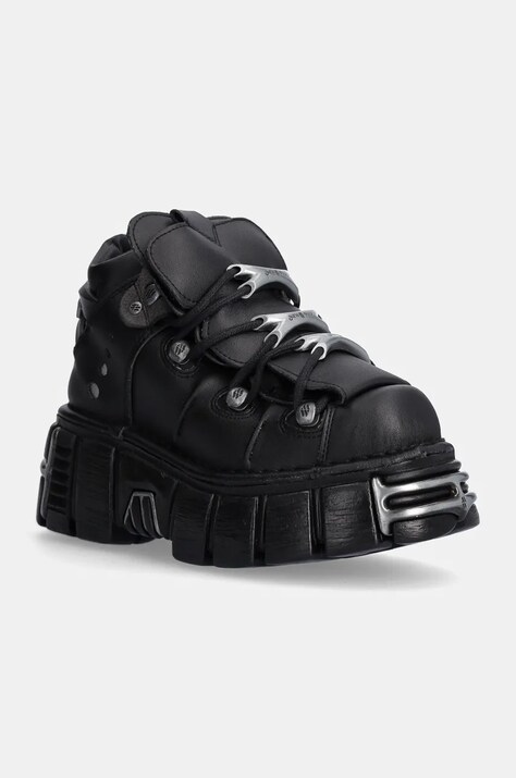 Tenisky New Rock Negro Tower + Negro Acero černá barva, M-106-VS1