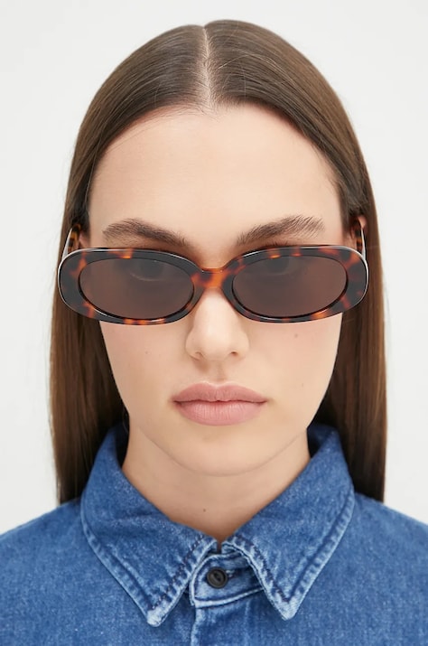 Sluneční brýle LINDA FARROW CARA hnědá barva, LFL1252C2SUN