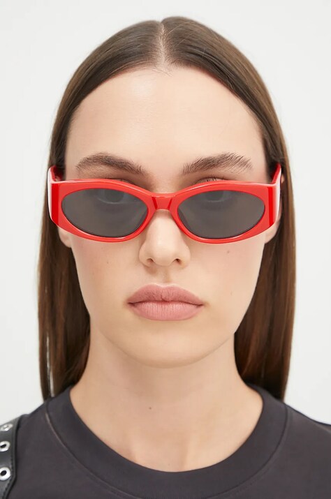 Sluneční brýle Jacquemus OVALO červená barva, JAC4C8SUN
