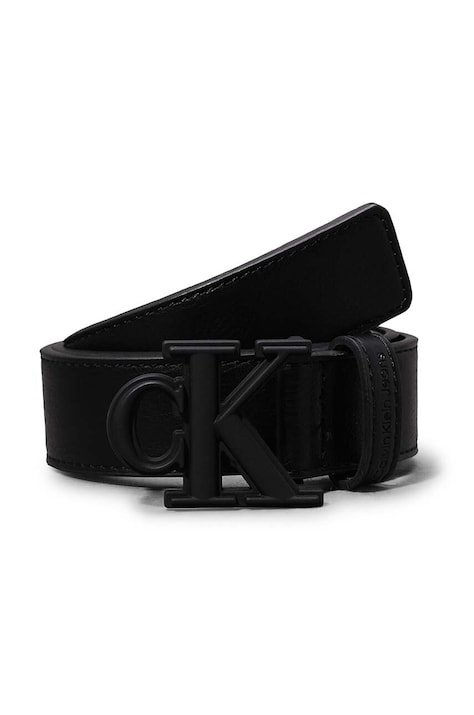 Dětský kožený pásek Calvin Klein Jeans černá barva, IU0IU00655
