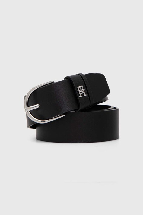 Tommy Hilfiger curea de piele femei, culoarea negru, AW0AW16352