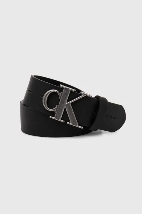 Usnjen pas Calvin Klein Jeans ženski, črna barva, K50K512067