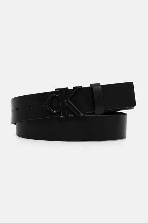 Δερμάτινη ζώνη Calvin Klein Jeans χρώμα: μαύρο, K50K512068