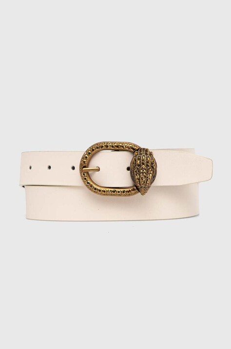 Kurt Geiger London curea de piele MAYFAIR 30 BELT femei, culoarea bej, 758441109