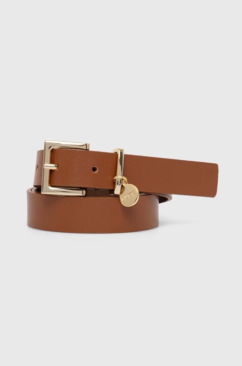 HUGO curea de piele femei, culoarea maro, 50522644