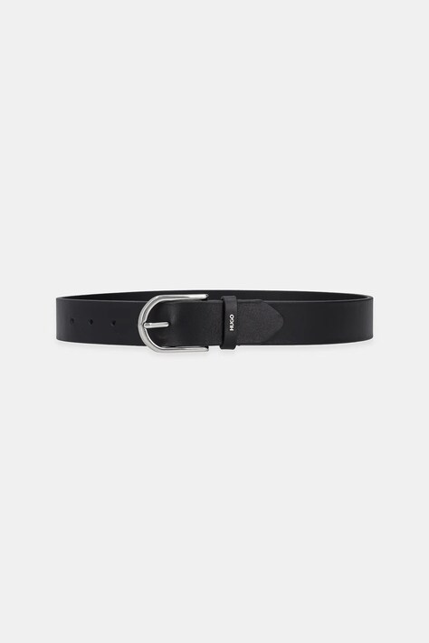 HUGO curea de piele femei, culoarea negru, 50522723