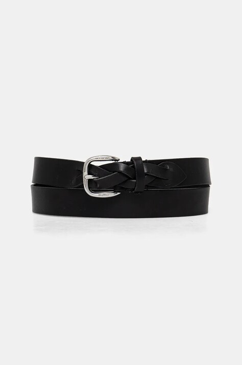 Weekend Max Mara curea de piele femei, culoarea negru, 2425506025600