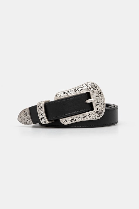 Kenzo curea de piele 20 mm Western Belt femei, culoarea negru, FE68CE042L25.99