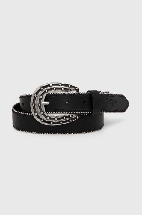 Pepe Jeans curea REIGN BELT femei, culoarea negru, PL020857