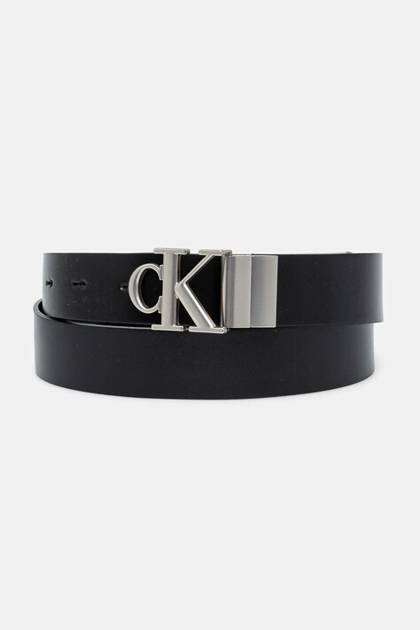 Calvin Klein Jeans curea de piele cu două fețe femei, culoarea negru, K60K612288