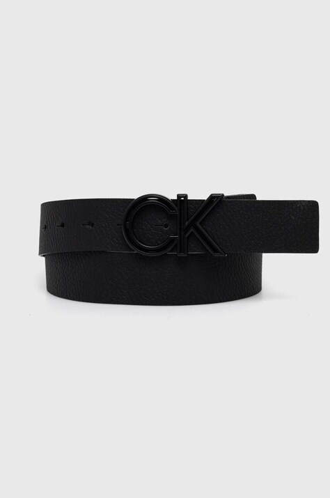 Calvin Klein curea de piele barbati, culoarea negru, K50K509201