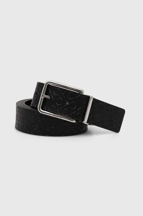 Oboustranný kožený pásek Calvin Klein pánský, černá barva, K50K511965