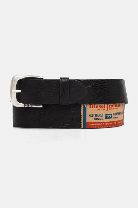 Diesel curea de piele B-JACKRON barbati, culoarea negru, X09735.PS681