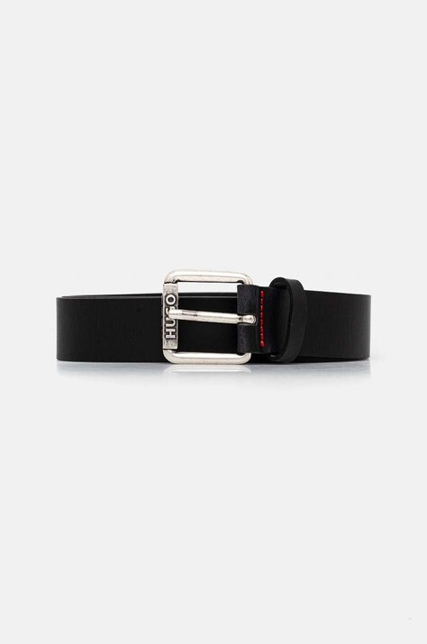 HUGO curea de piele barbati, culoarea negru, 50529890
