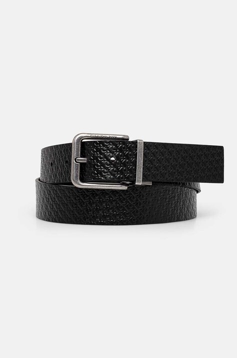 Calvin Klein Jeans curea cu doua fete barbati, culoarea negru, K50K512083