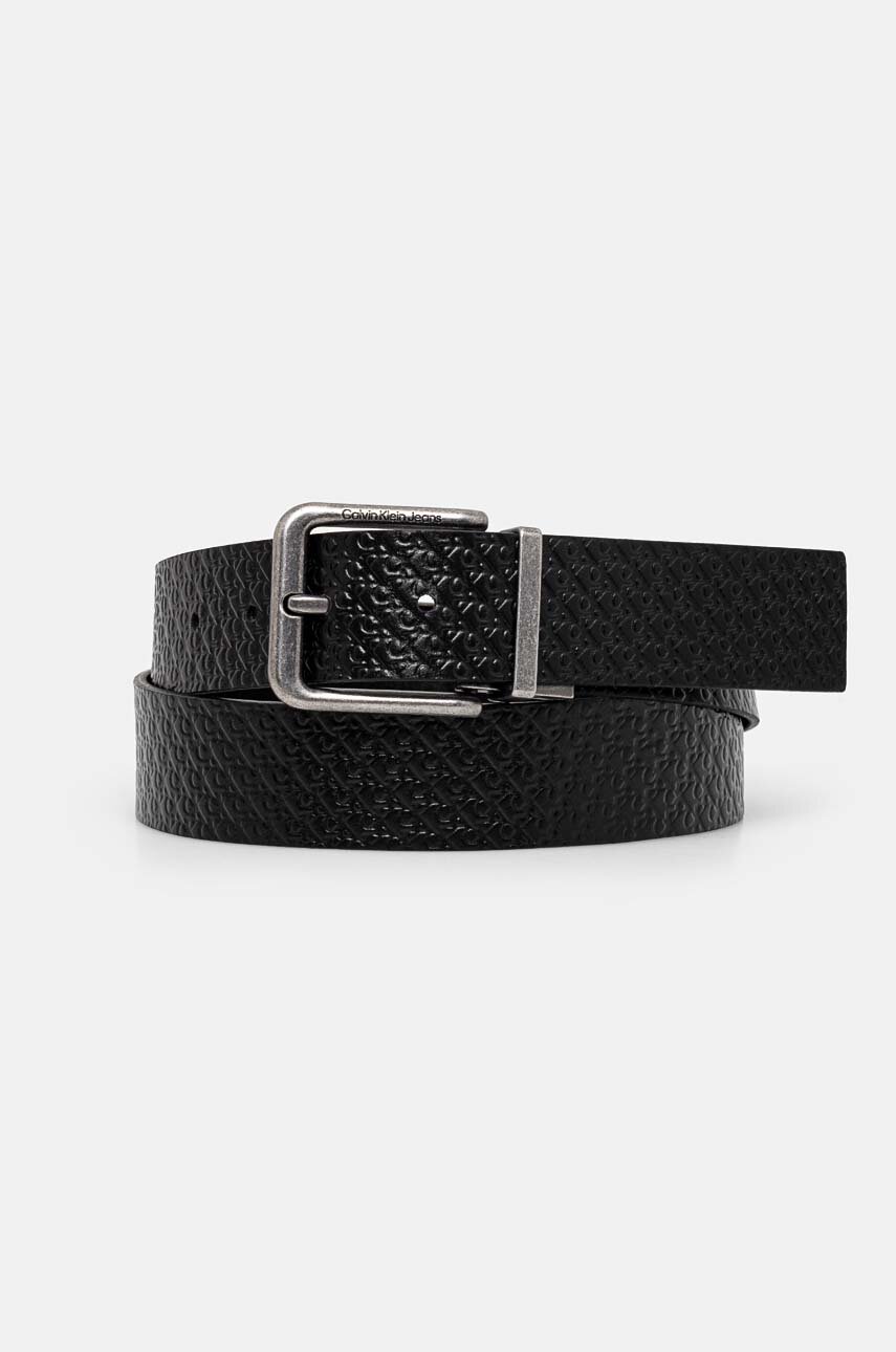 Obojstranný opasok Calvin Klein Jeans pánsky, čierna farba, K50K512083